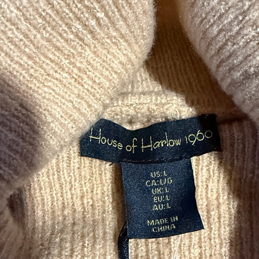 NWT House Of Harlow Ribbed Crop Turtleneck Sweater Size Large